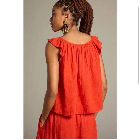 NWT VELVET BY GRAHAM & SPENCER anette cotton gauze ruffle top size medium - Picture 3 of 7